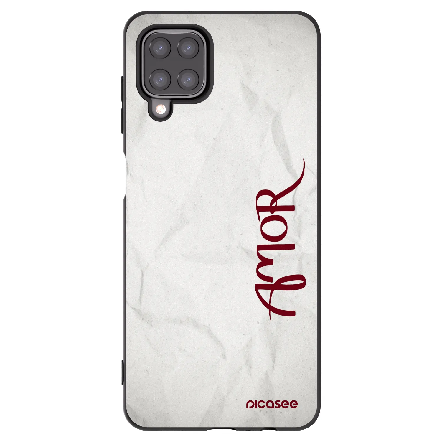 Picasee silikonowe czarne etui na Samsung Galaxy A12 A125F - Amor