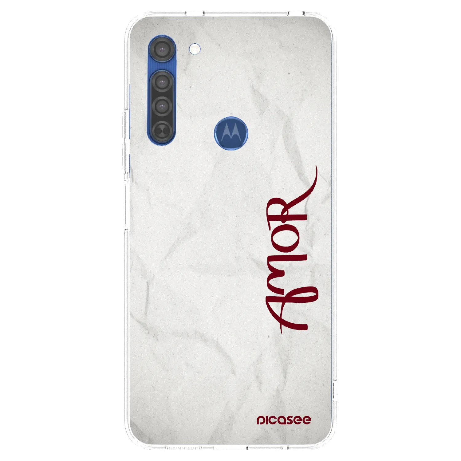 Picasee silikonowe przeźroczyste etui na Motorola Moto G8 - Amor