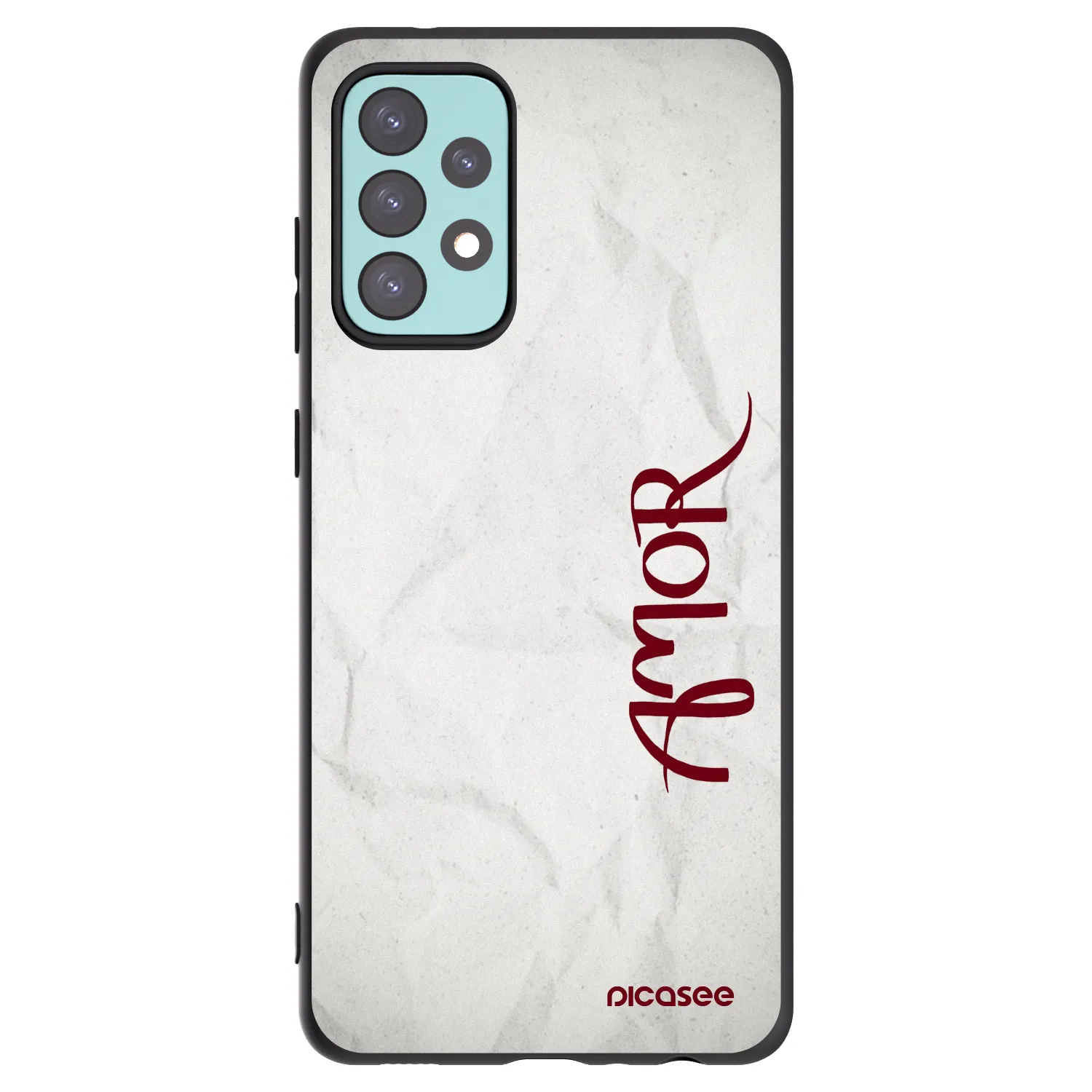Picasee silikonowe czarne etui na Samsung Galaxy A72 A725F - Amor