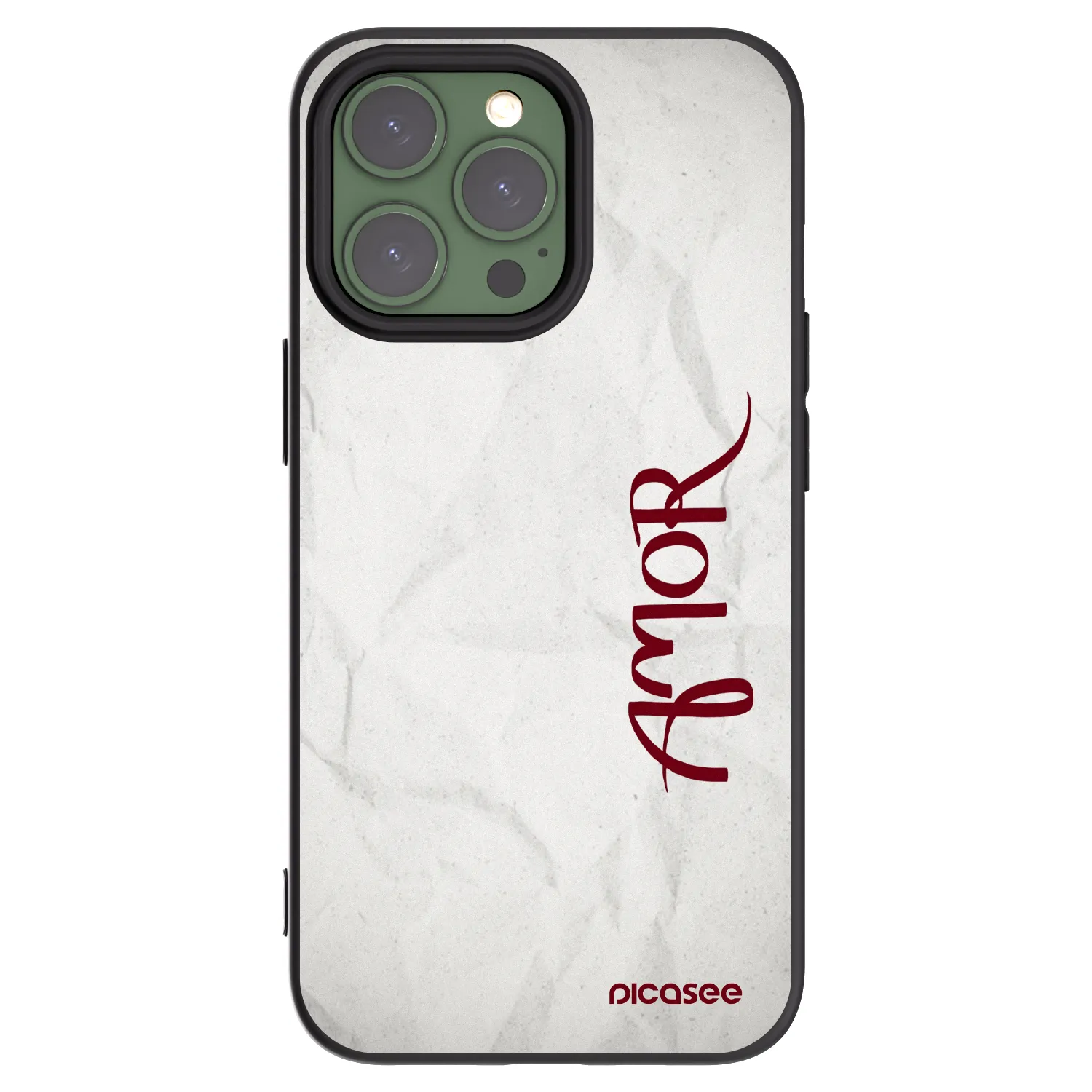 Picasee silikonowe czarne etui na Apple iPhone 13 Pro - Amor