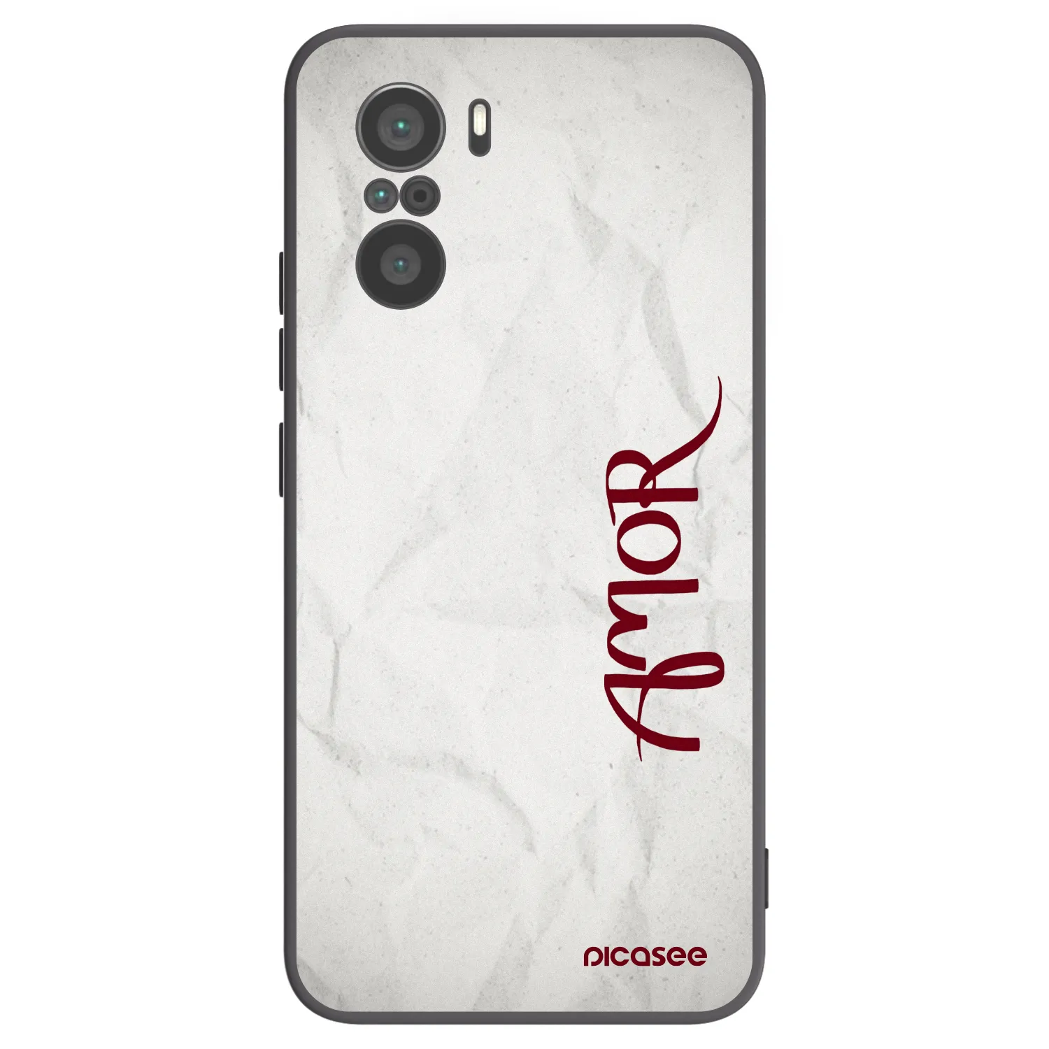 Picasee silikonowe czarne etui na Xiaomi Poco F3 - Amor