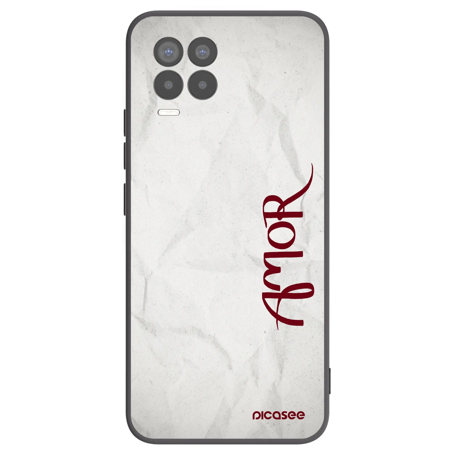 Picasee silikonowe czarne etui na Realme 8 Pro - Amor