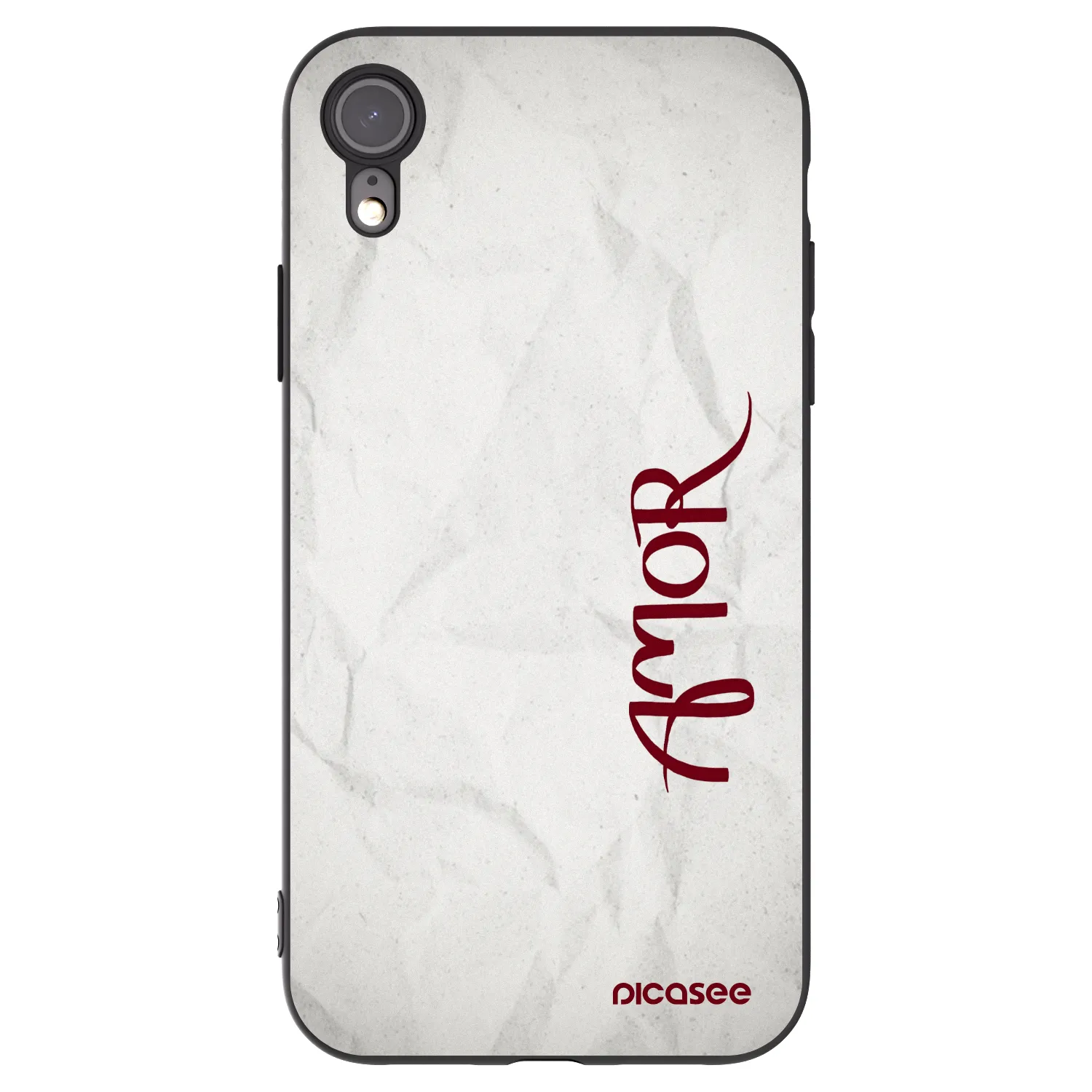 Picasee silikonowe czarne etui na Apple iPhone XR - Amor