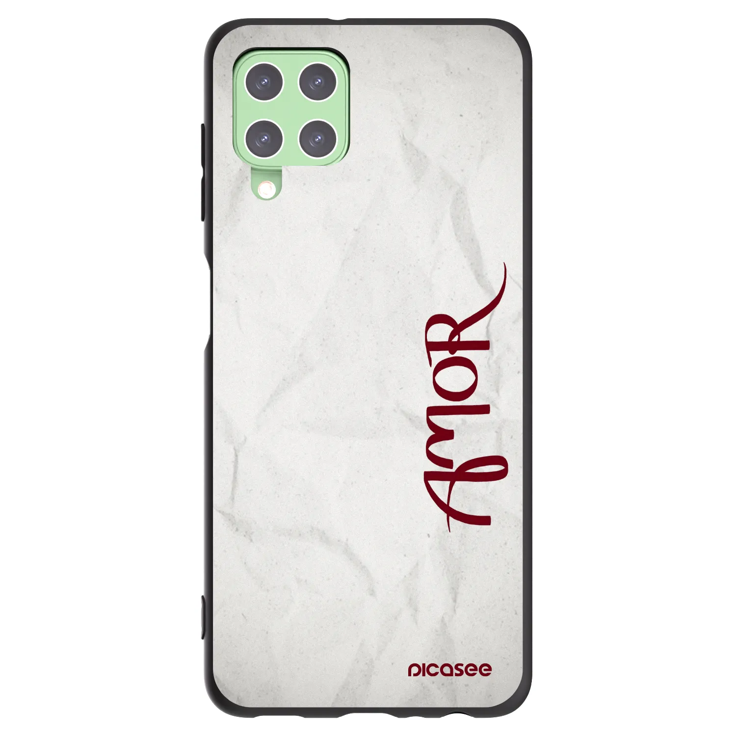 Picasee silikonowe czarne etui na Samsung Galaxy A22 A225F 4G - Amor