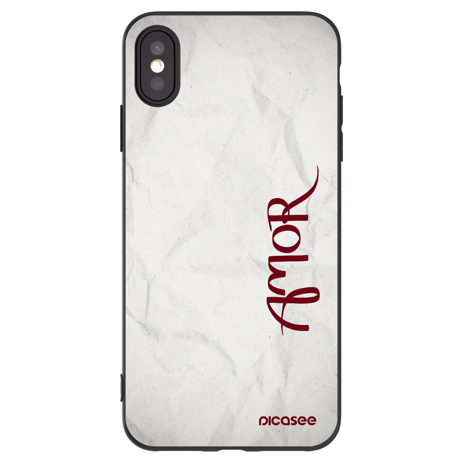 Picasee silikonowe czarne etui na Apple iPhone XS Max - Amor