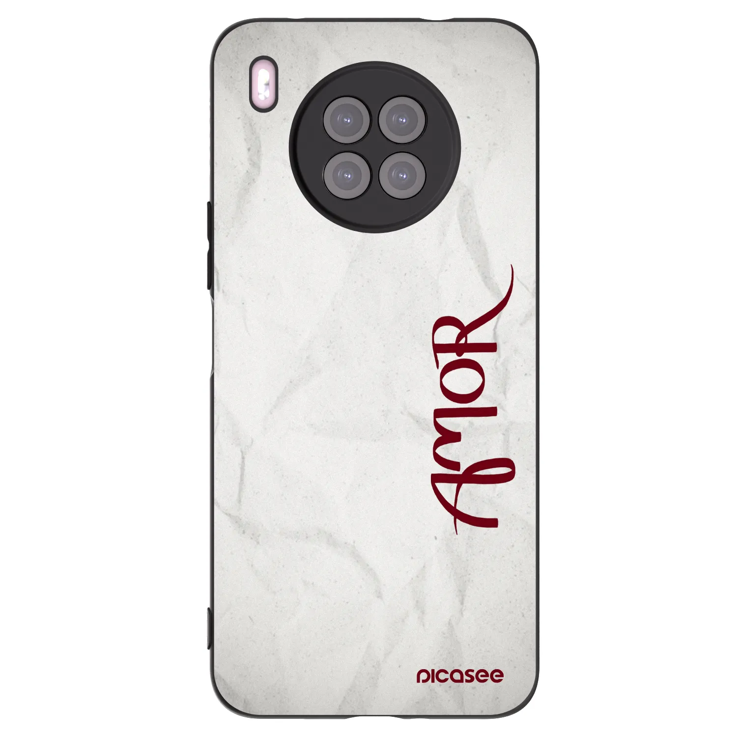 Picasee silikonowe czarne etui na Huawei Nova 8i - Amor