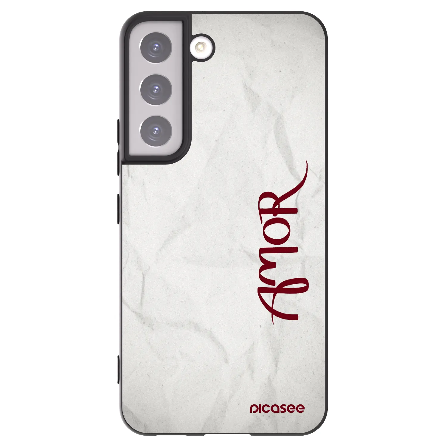 Picasee silikonowe czarne etui na Samsung Galaxy S22 5G - Amor