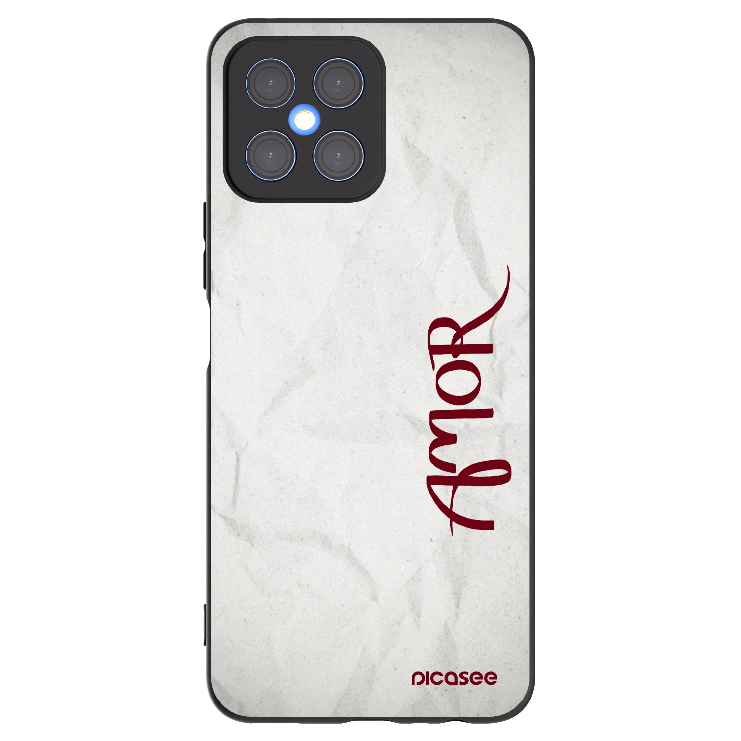 Picasee silikonowe czarne etui na Honor X8 4G - Amor