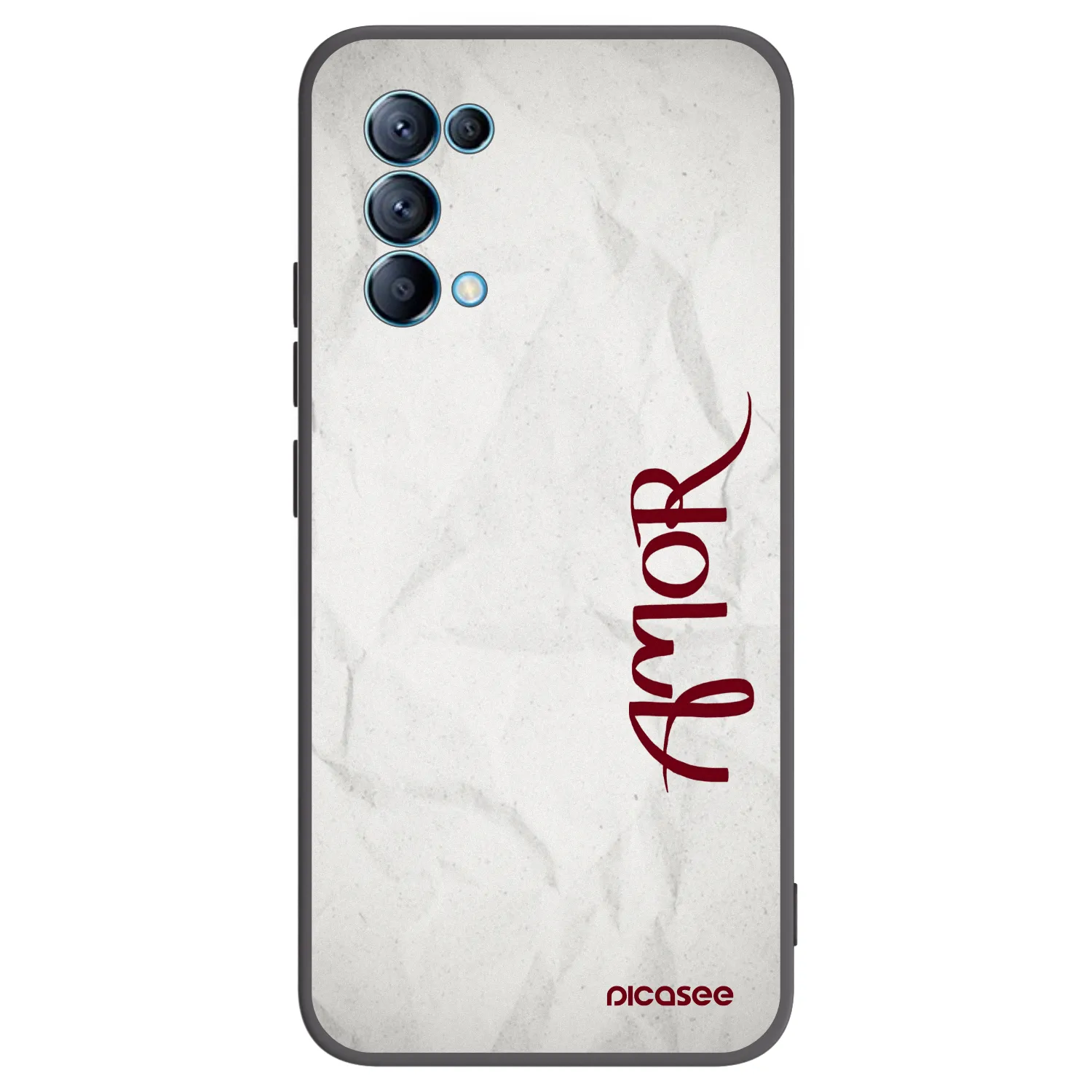 Picasee silikonowe czarne etui na OPPO A16s - Amor