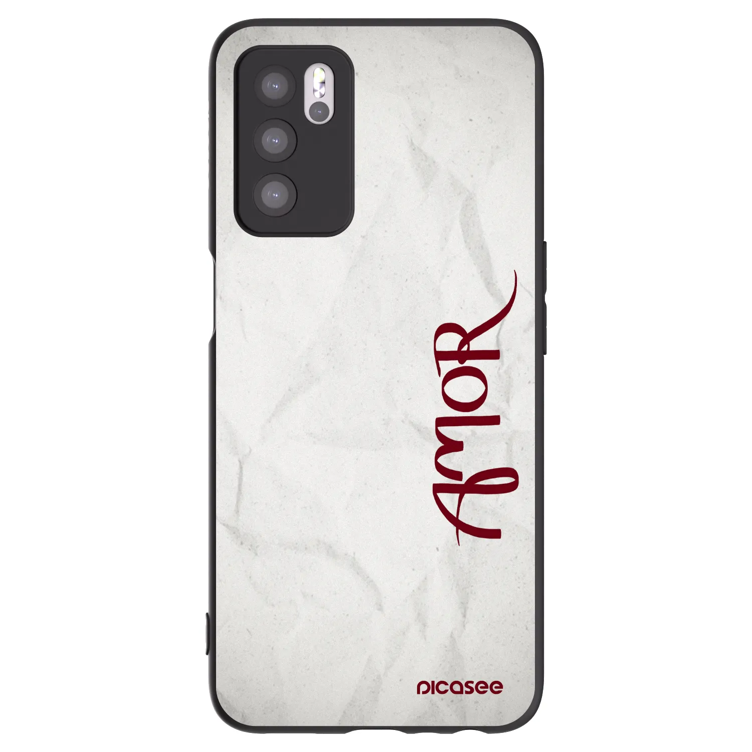 Picasee silikonowe czarne etui na OPPO A16s - Amor