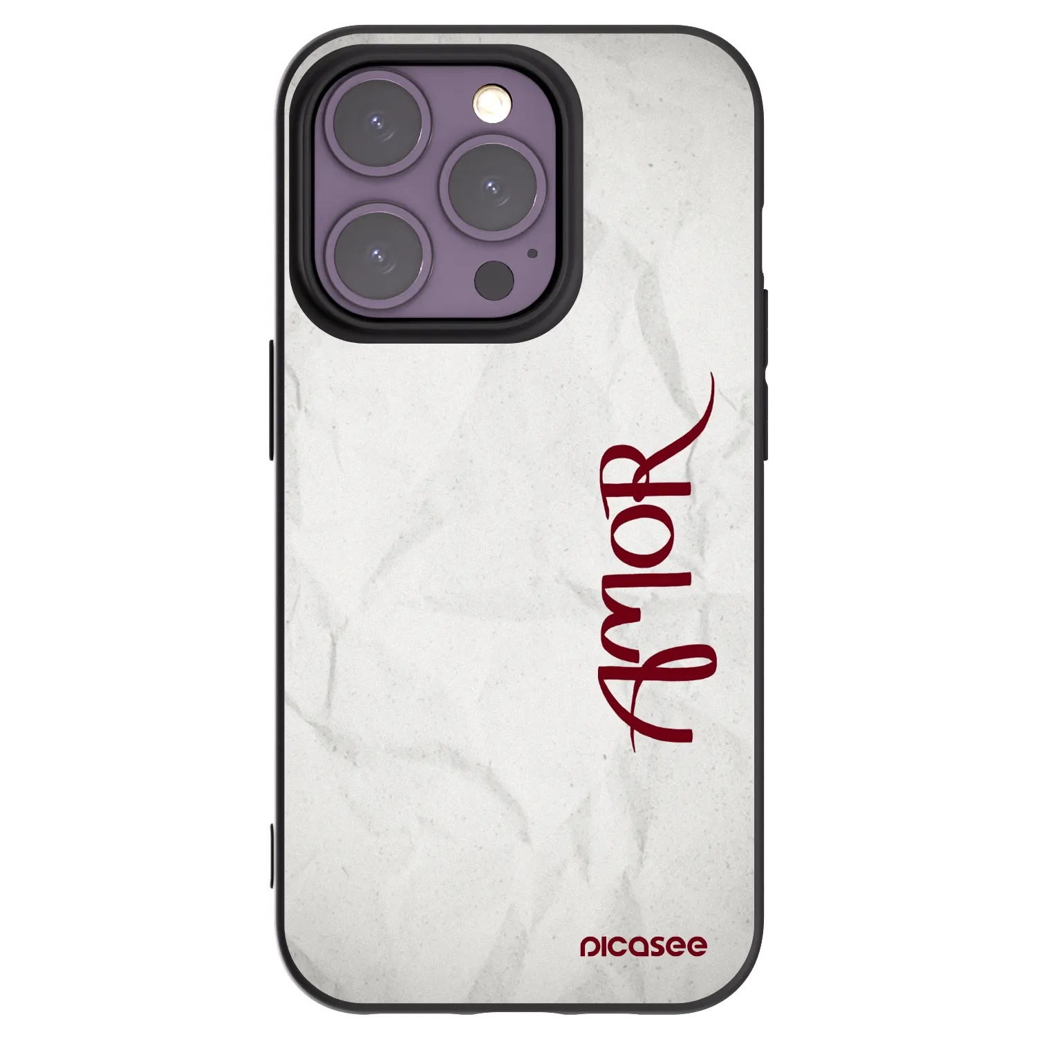 Picasee silikonowe czarne etui na Apple iPhone 14 Pro - Amor