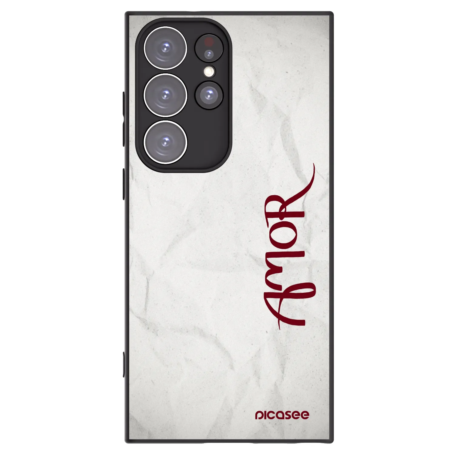 Picasee silikonowe czarne etui na Samsung Galaxy S23 Ultra 5G - Amor