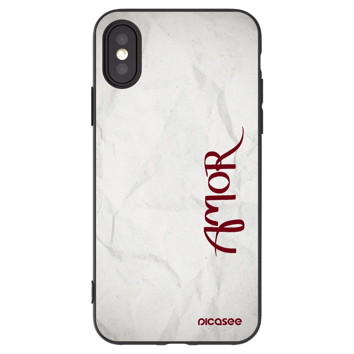 Picasee silikonowe czarne etui na Apple iPhone X/XS - Amor
