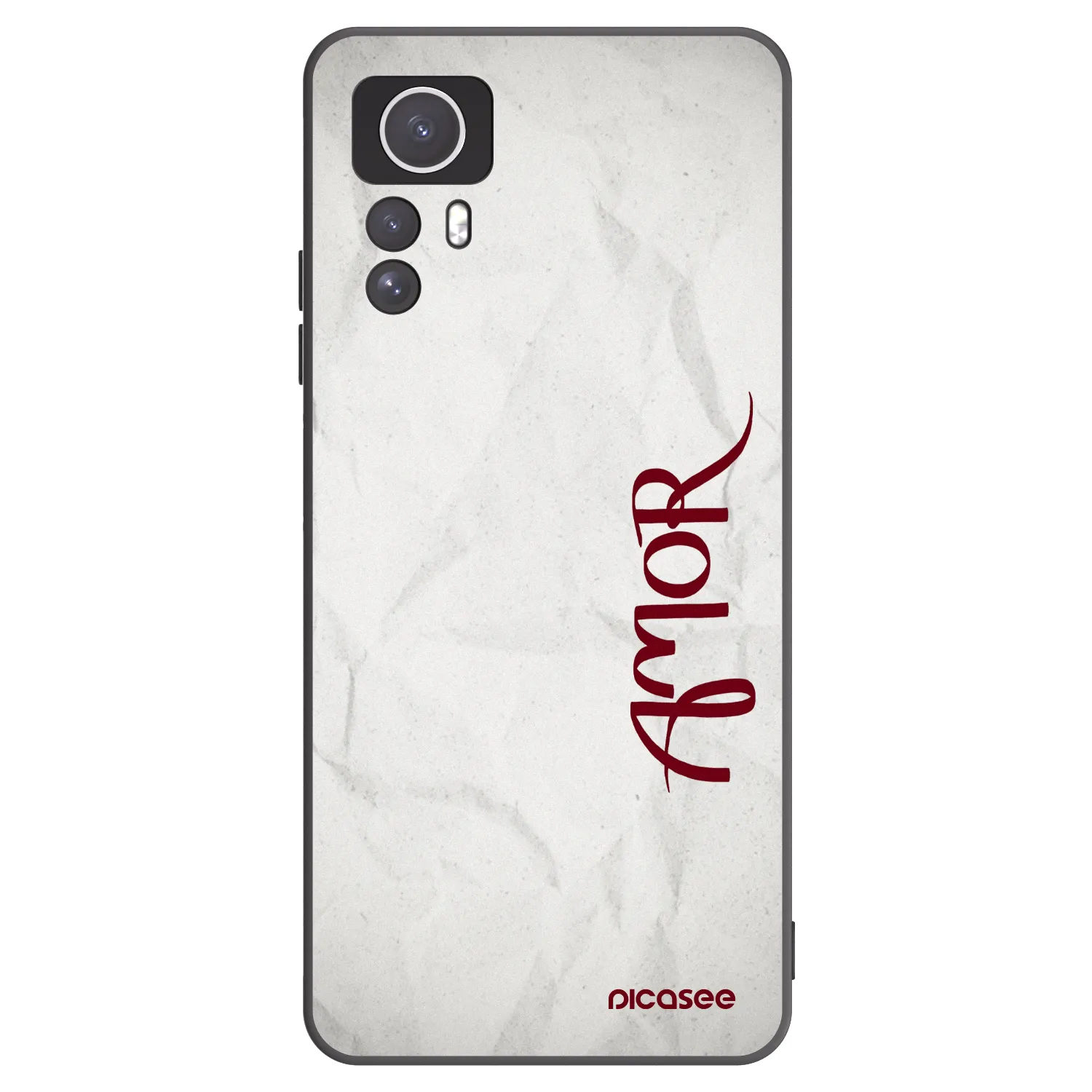 Picasee silikonowe czarne etui na Xiaomi Redmi Note 12S - Amor