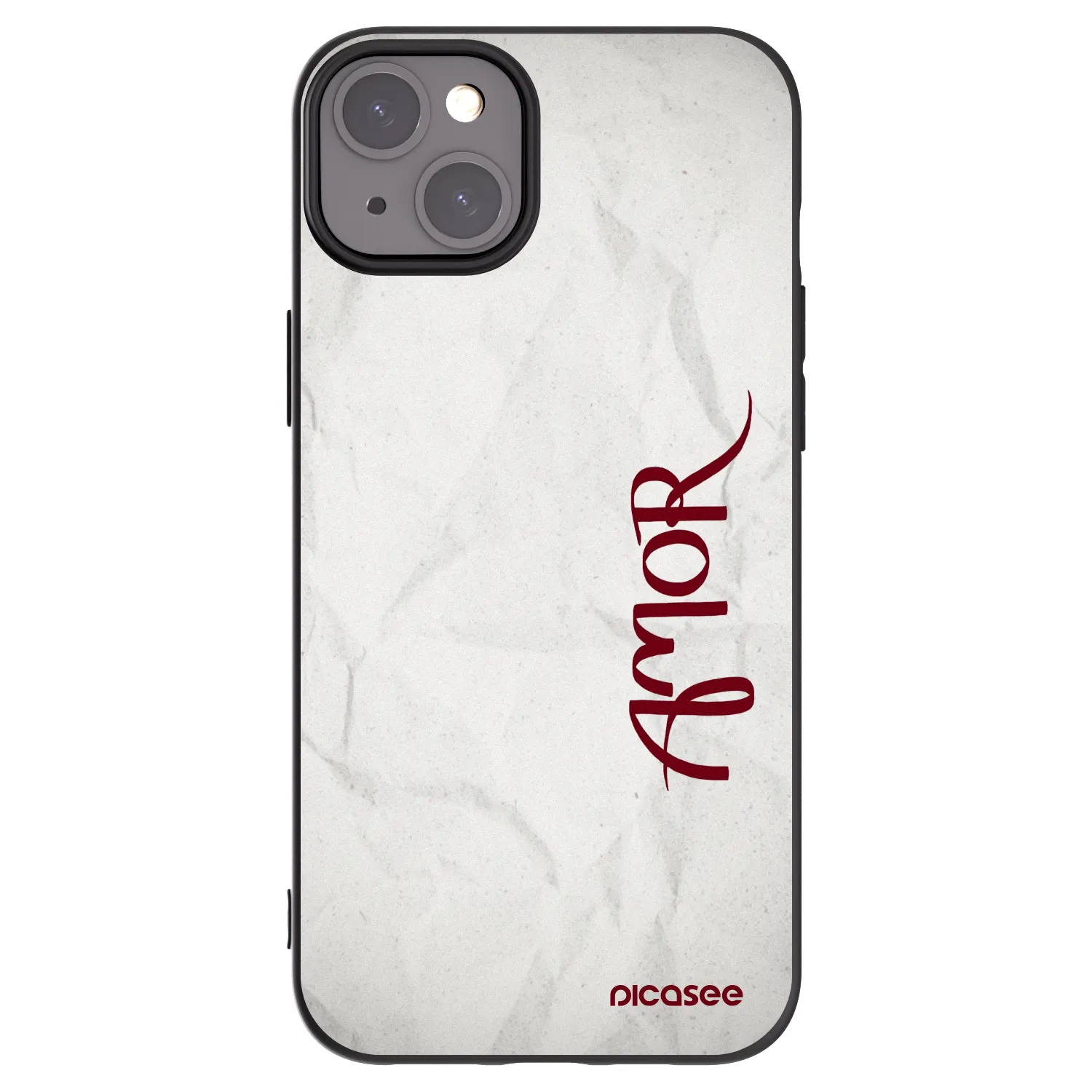 Picasee silikonowe czarne etui na Apple iPhone 15 Plus - Amor