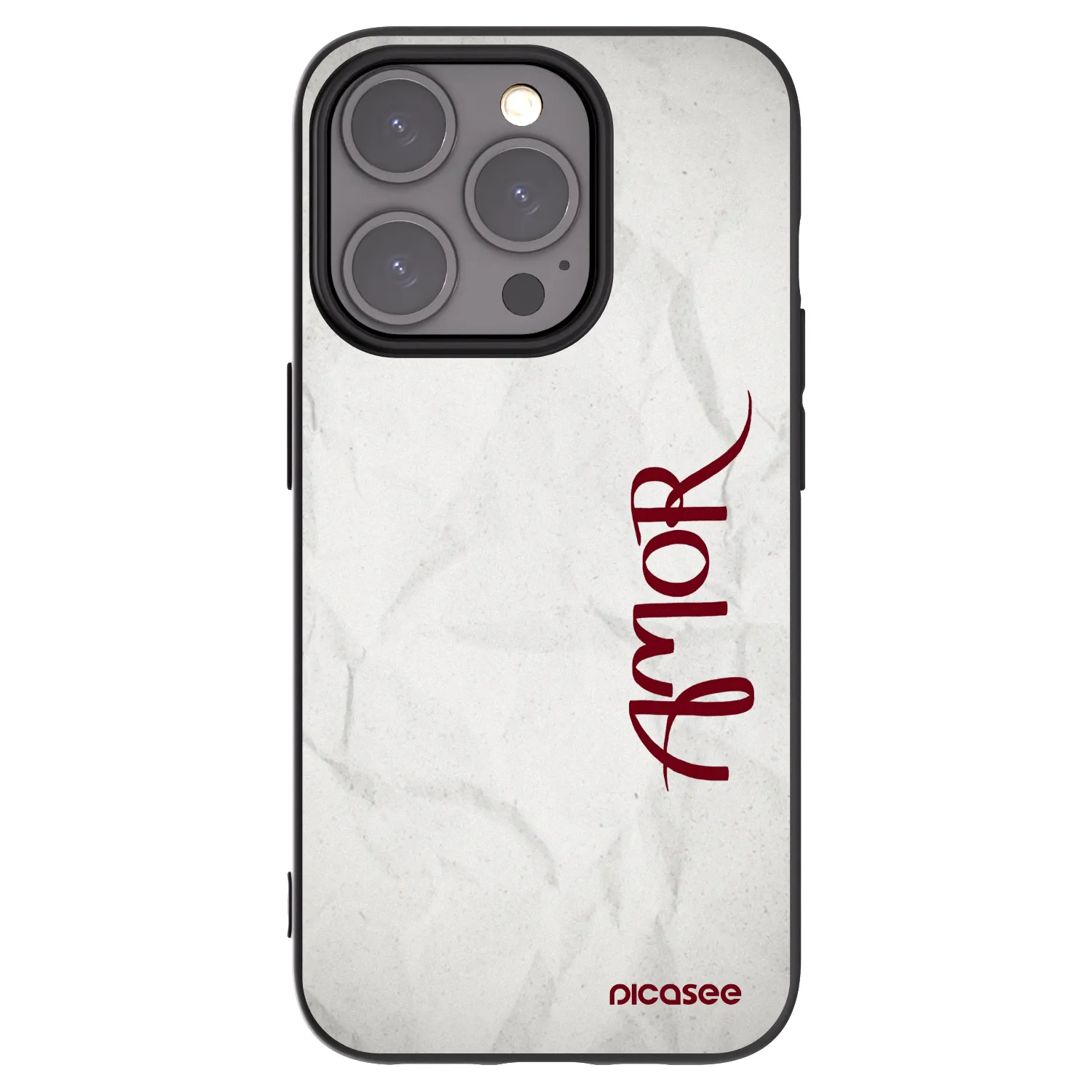 Picasee silikonowe czarne etui na Apple iPhone 15 Pro - Amor