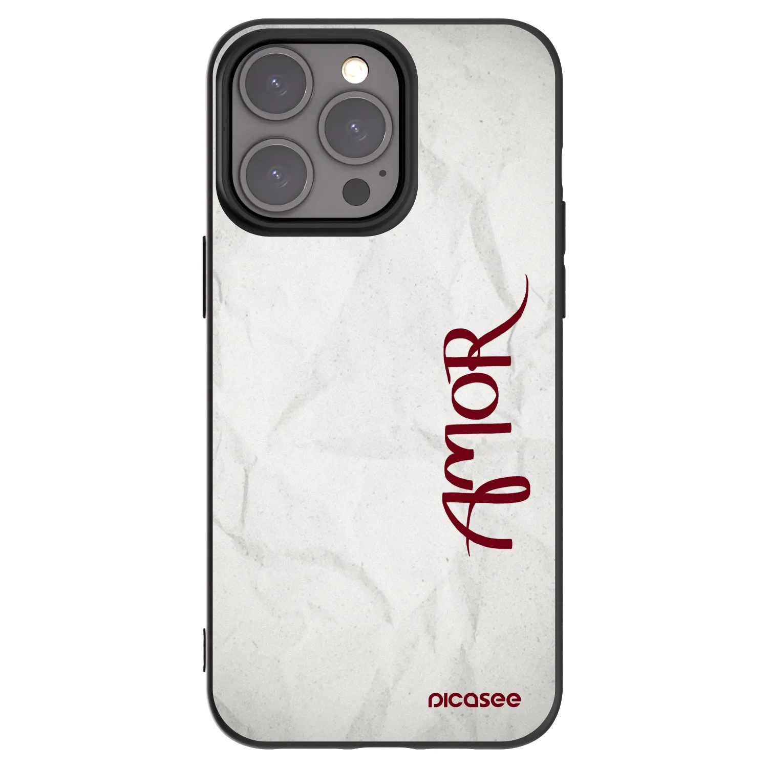 Picasee silikonowe czarne etui na Apple iPhone 15 Pro Max - Amor