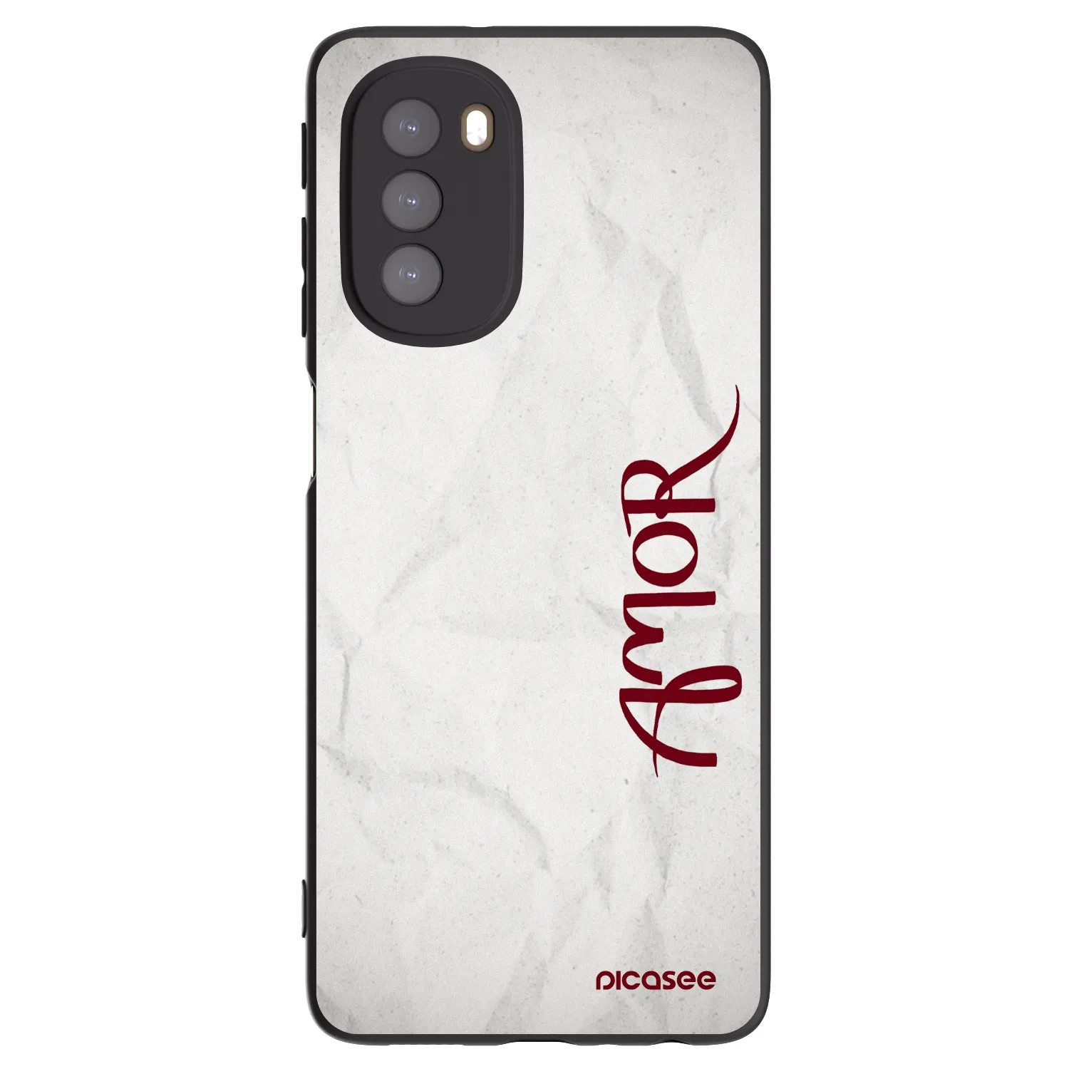Picasee silikonowe czarne etui na Motorola Moto G51 - Amor