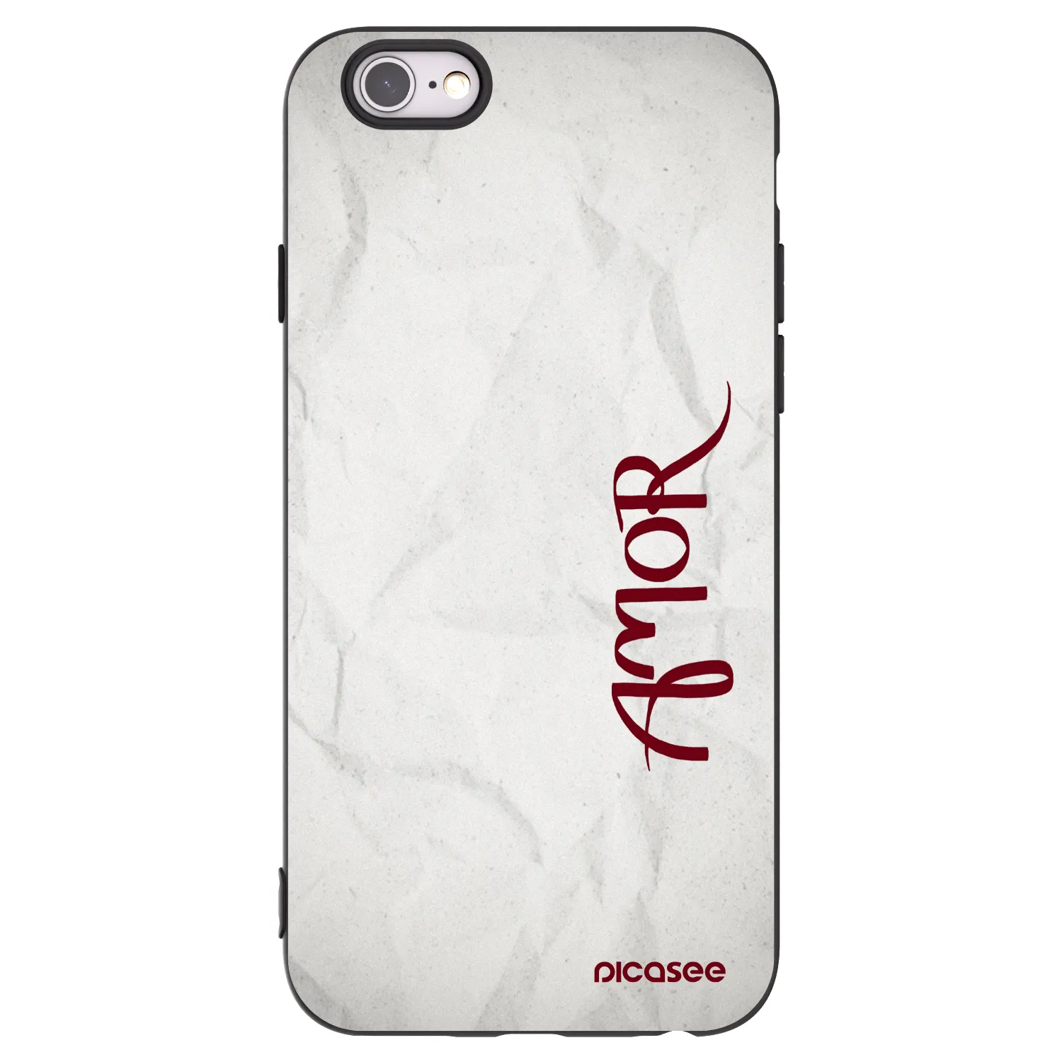 Picasee silikonowe czarne etui na Apple iPhone 6/6S - Amor