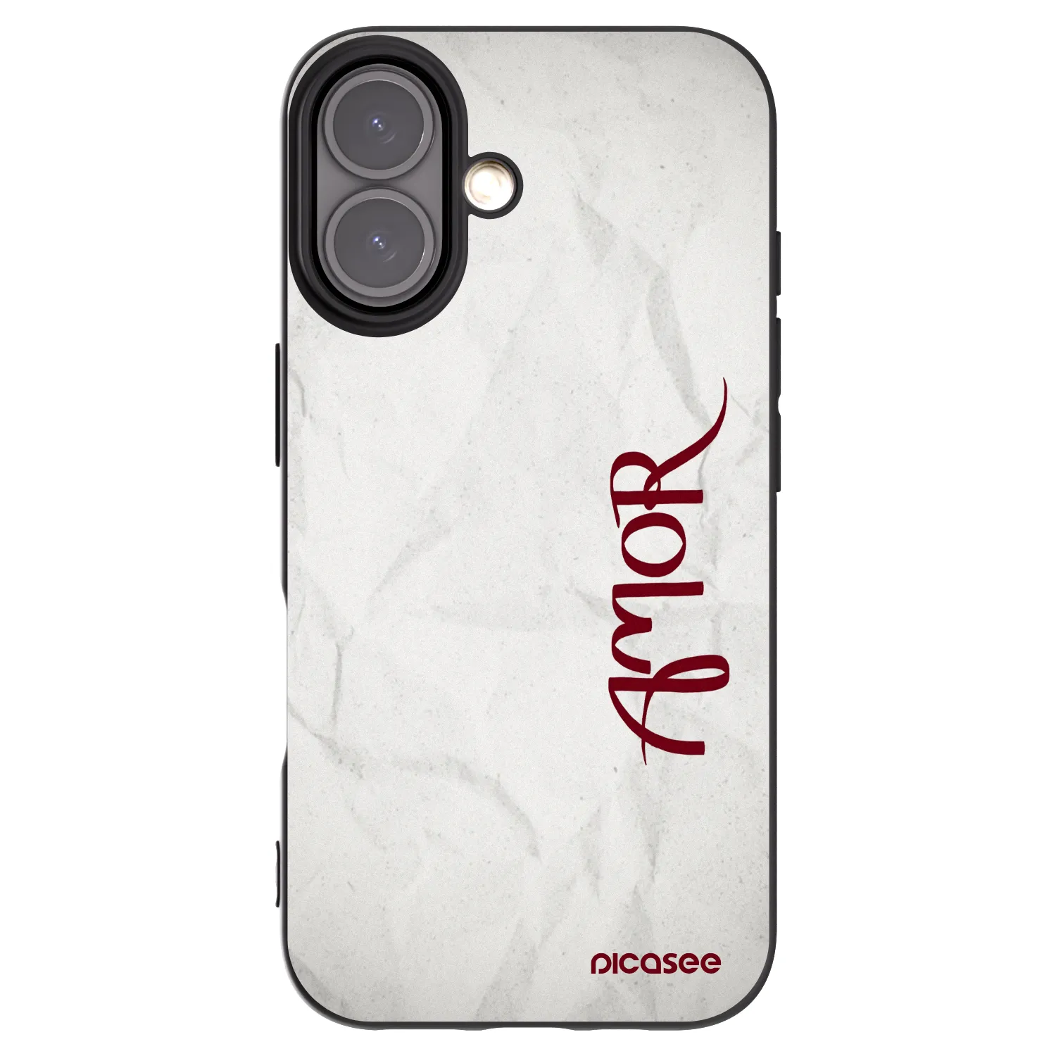 Picasee silikonowe czarne etui na Apple iPhone 16 - Amor