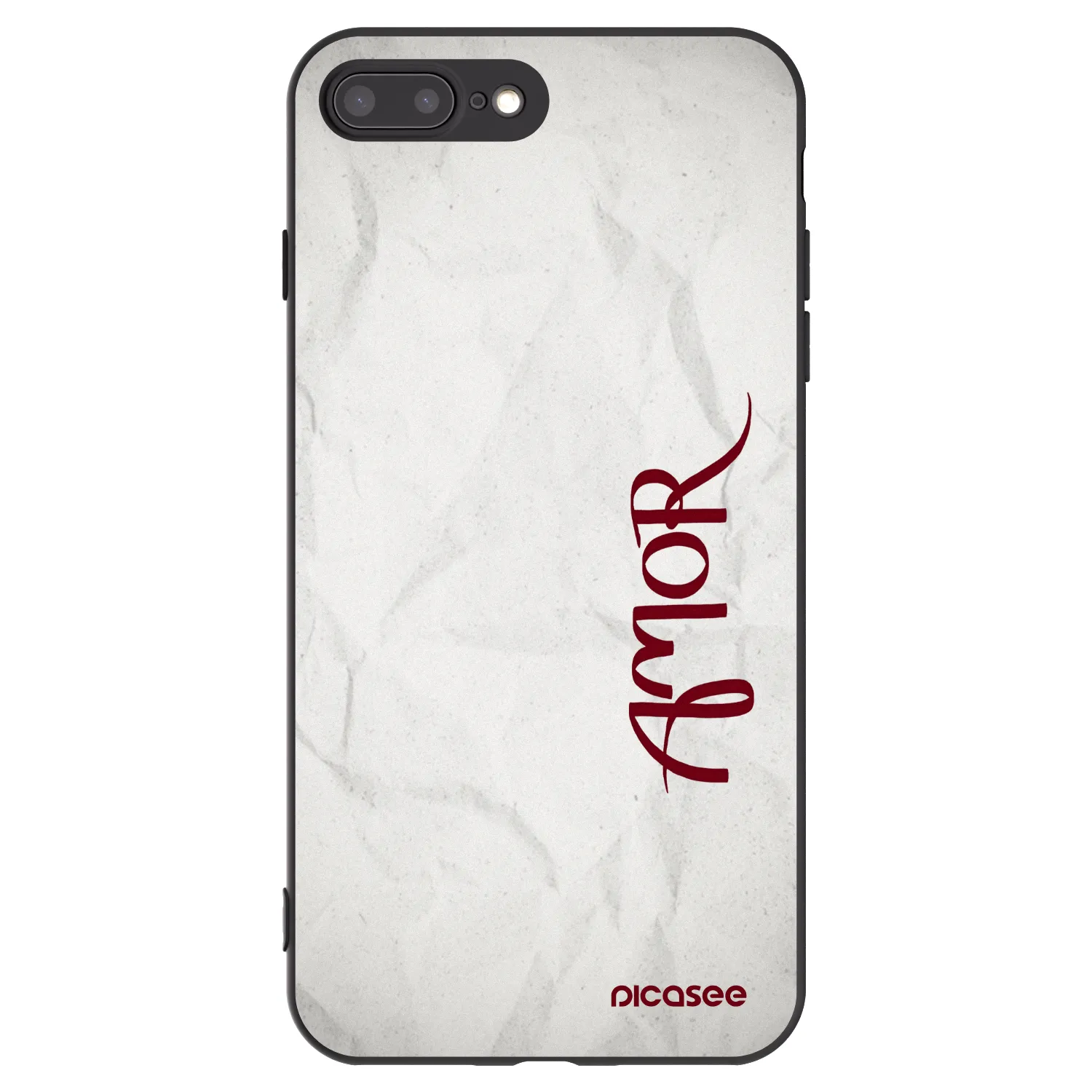 Picasee silikonowe czarne etui na Apple iPhone 8 Plus - Amor