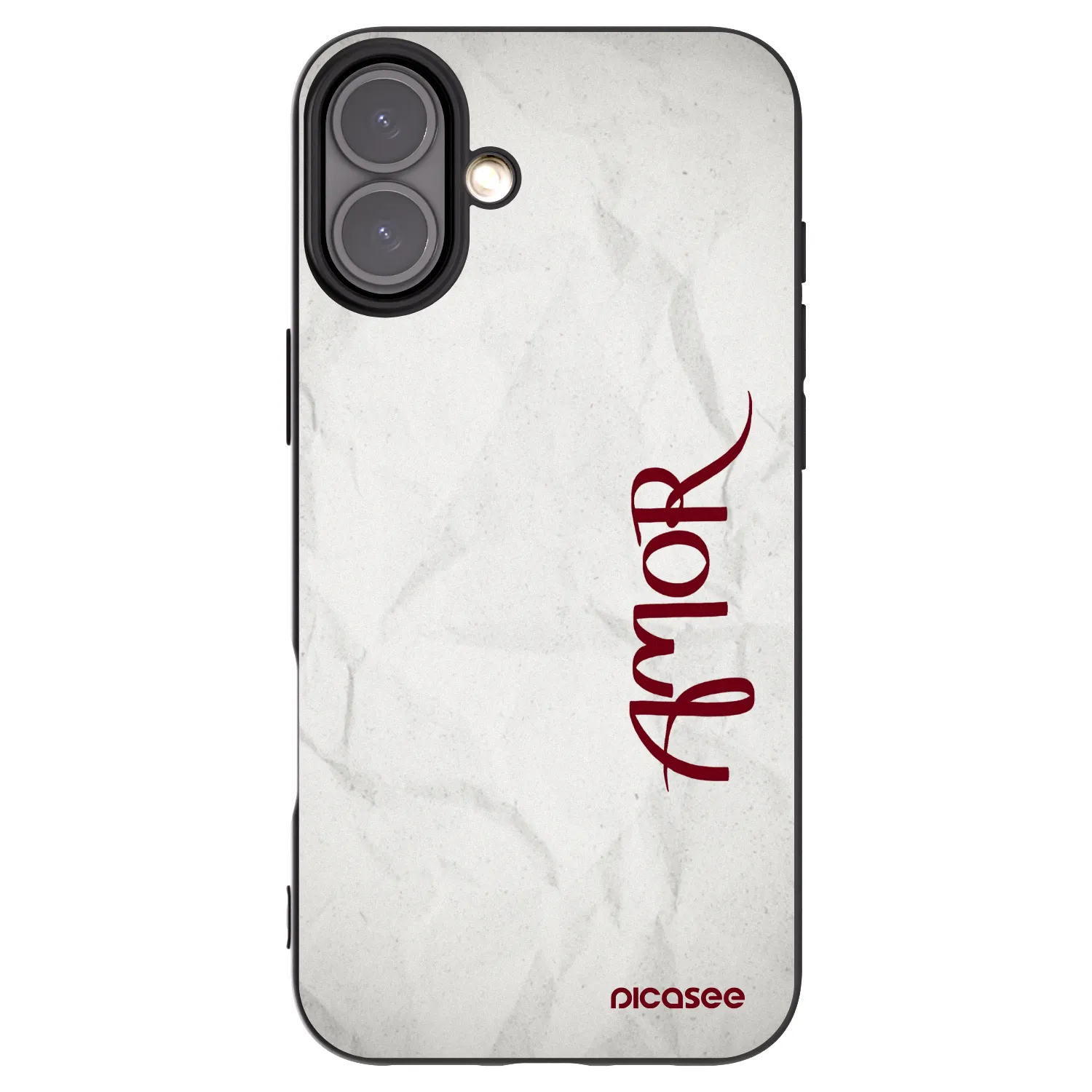 Picasee silikonowe czarne etui na Apple iPhone 16 Plus - Amor