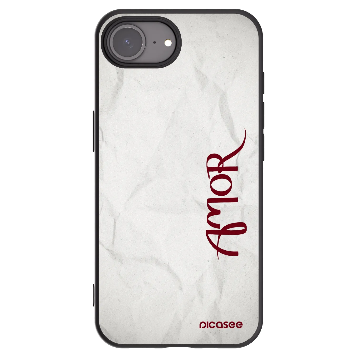Picasee silikonowe czarne etui na Apple iPhone 16e - Amor