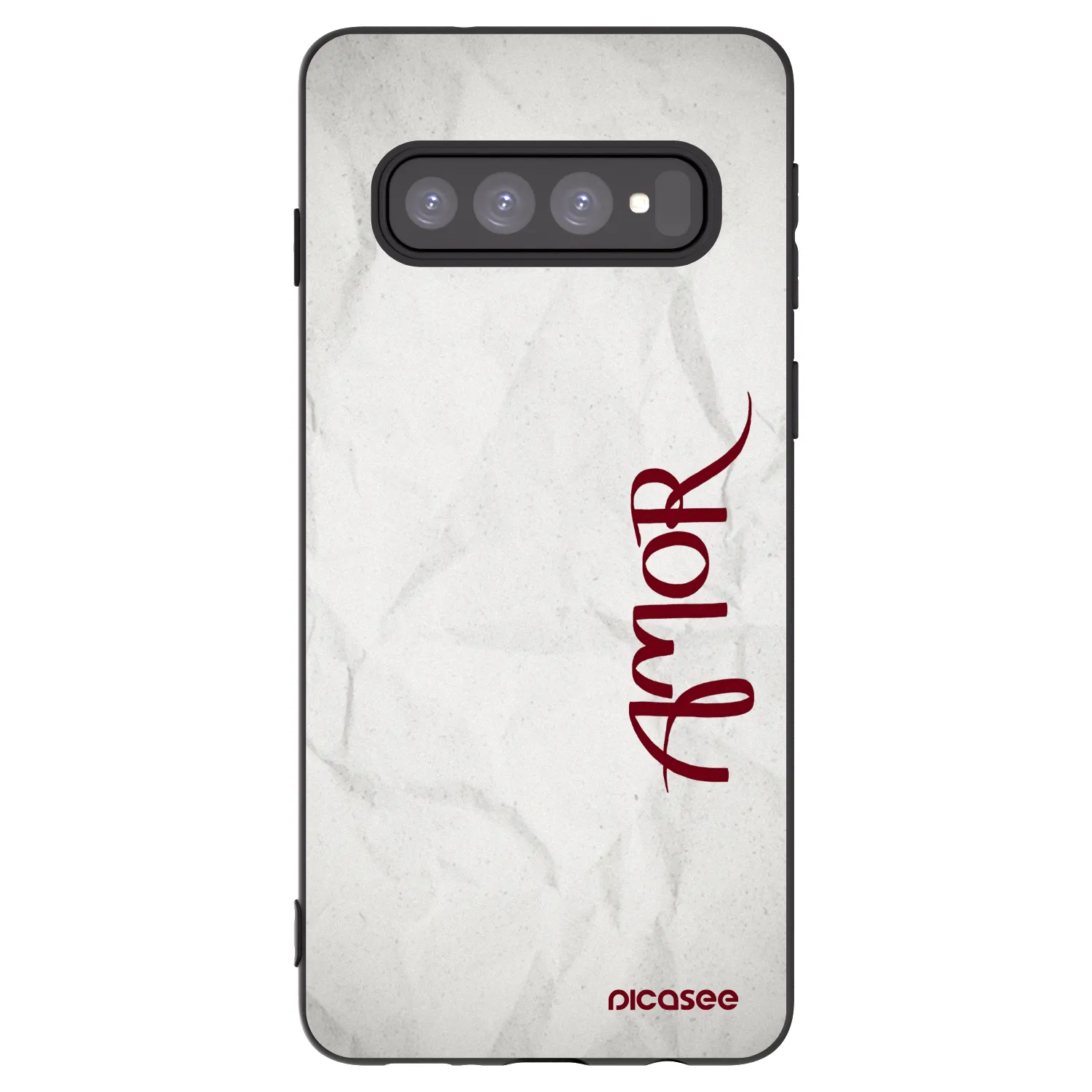 Picasee silikonowe czarne etui na Samsung Galaxy S10 G973 - Amor
