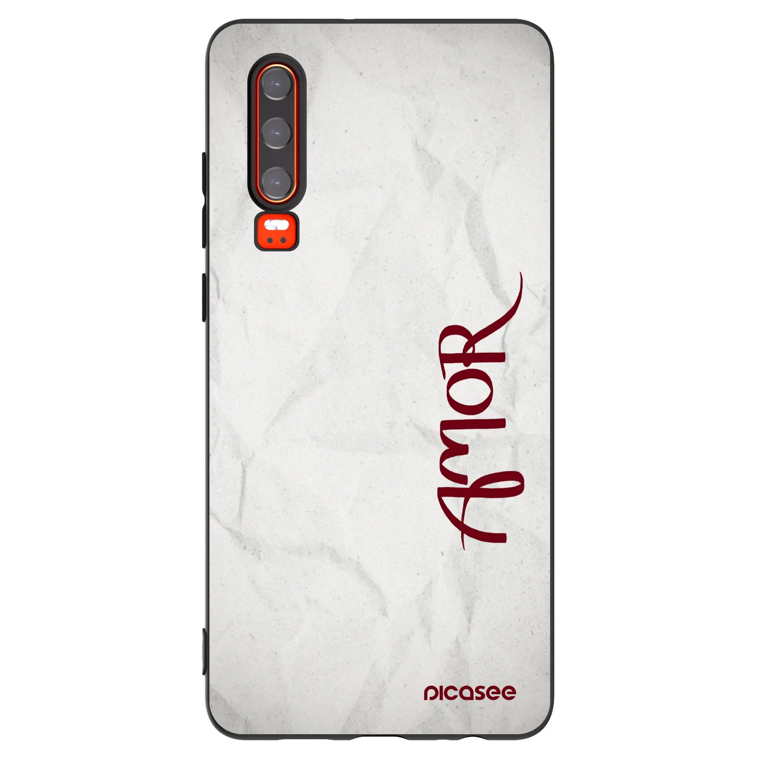 Picasee silikonowe czarne etui na Huawei P30 - Amor