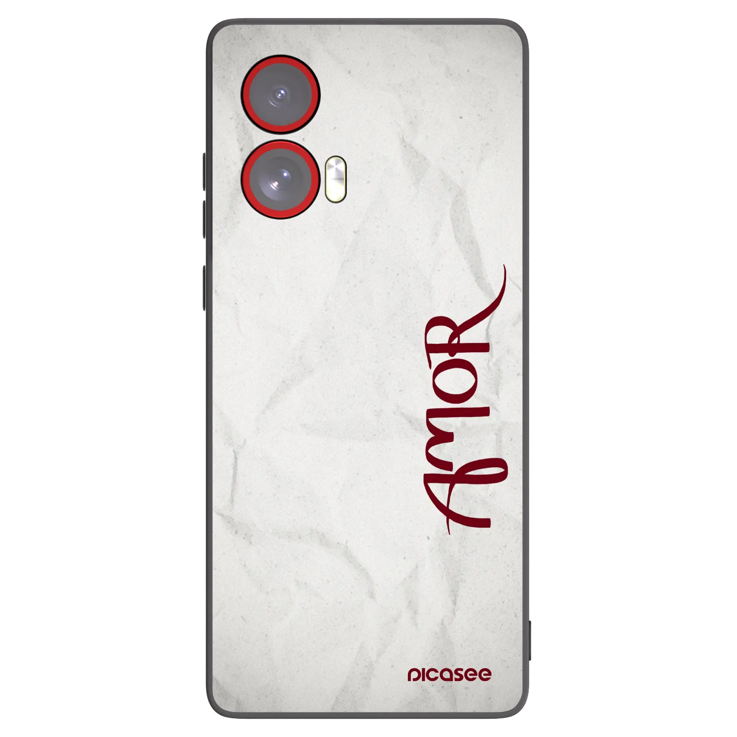 Picasee silikonowe czarne etui na Motorola Edge 50 Fusion - Amor