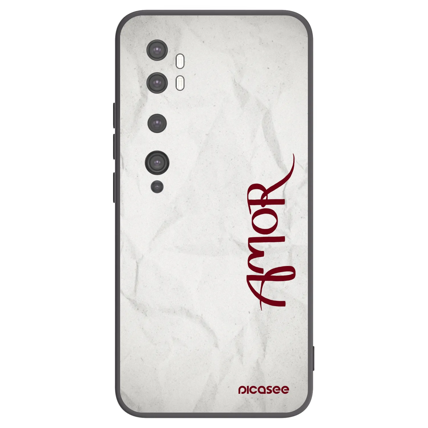 Picasee silikonowe czarne etui na Xiaomi Mi Note 10 (Pro) - Amor