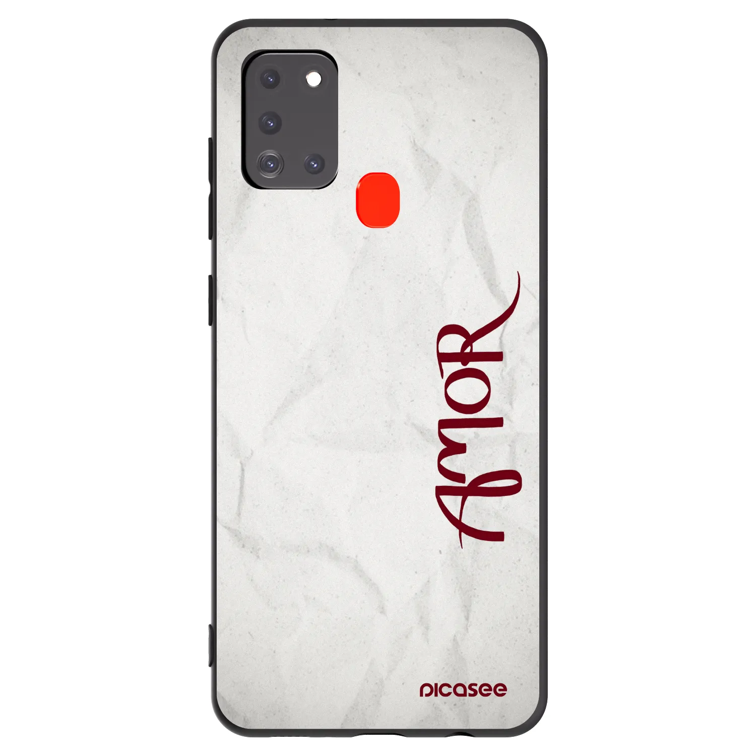 Picasee silikonowe czarne etui na Samsung Galaxy A21s - Amor