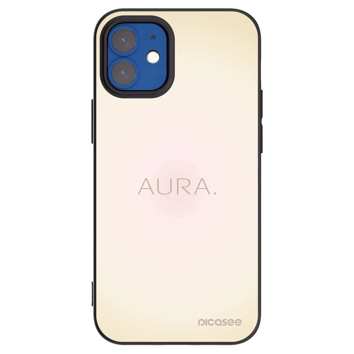 Picasee silikonowe czarne etui na Apple iPhone 12 mini - Aura