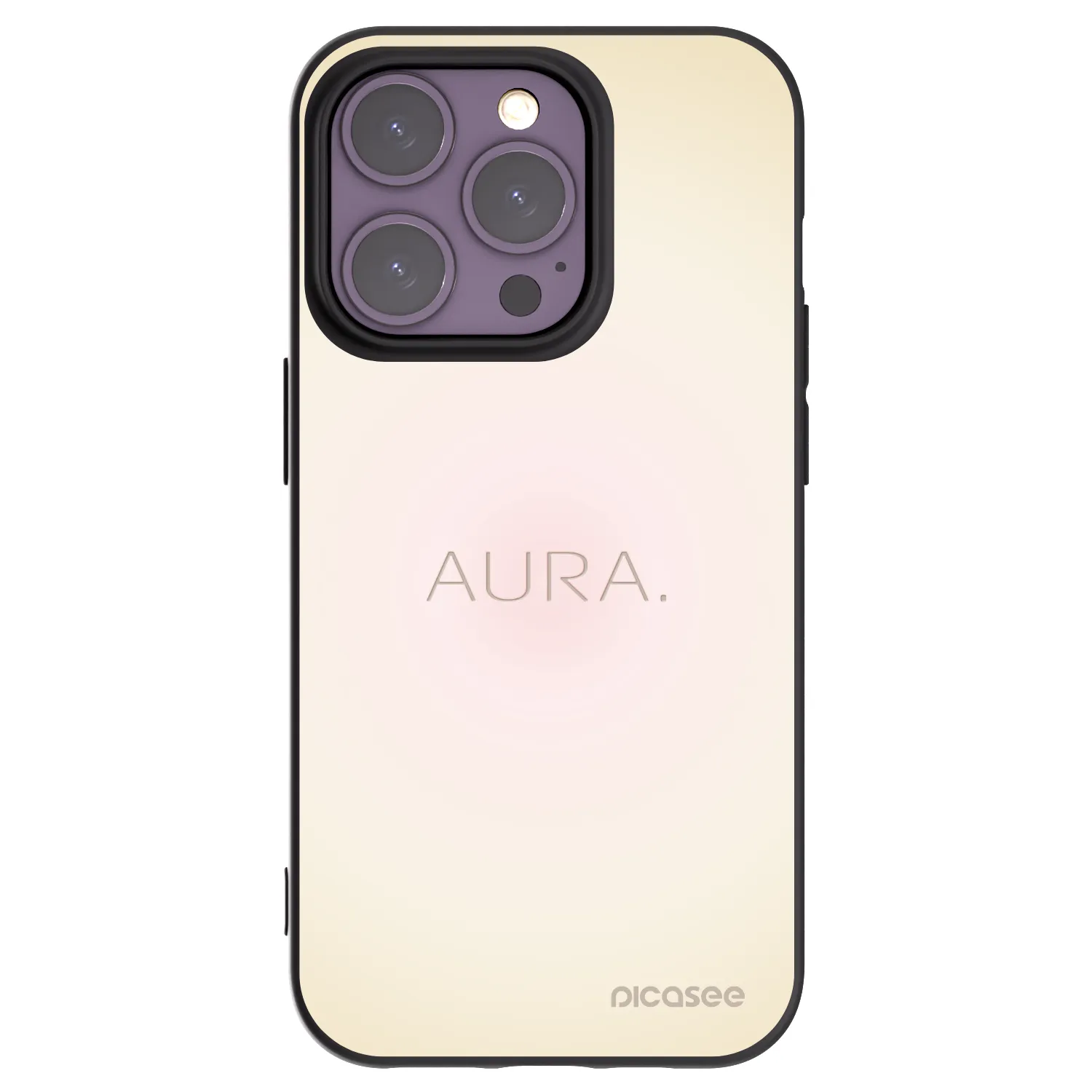 Picasee silikonowe czarne etui na Apple iPhone 14 Pro - Aura