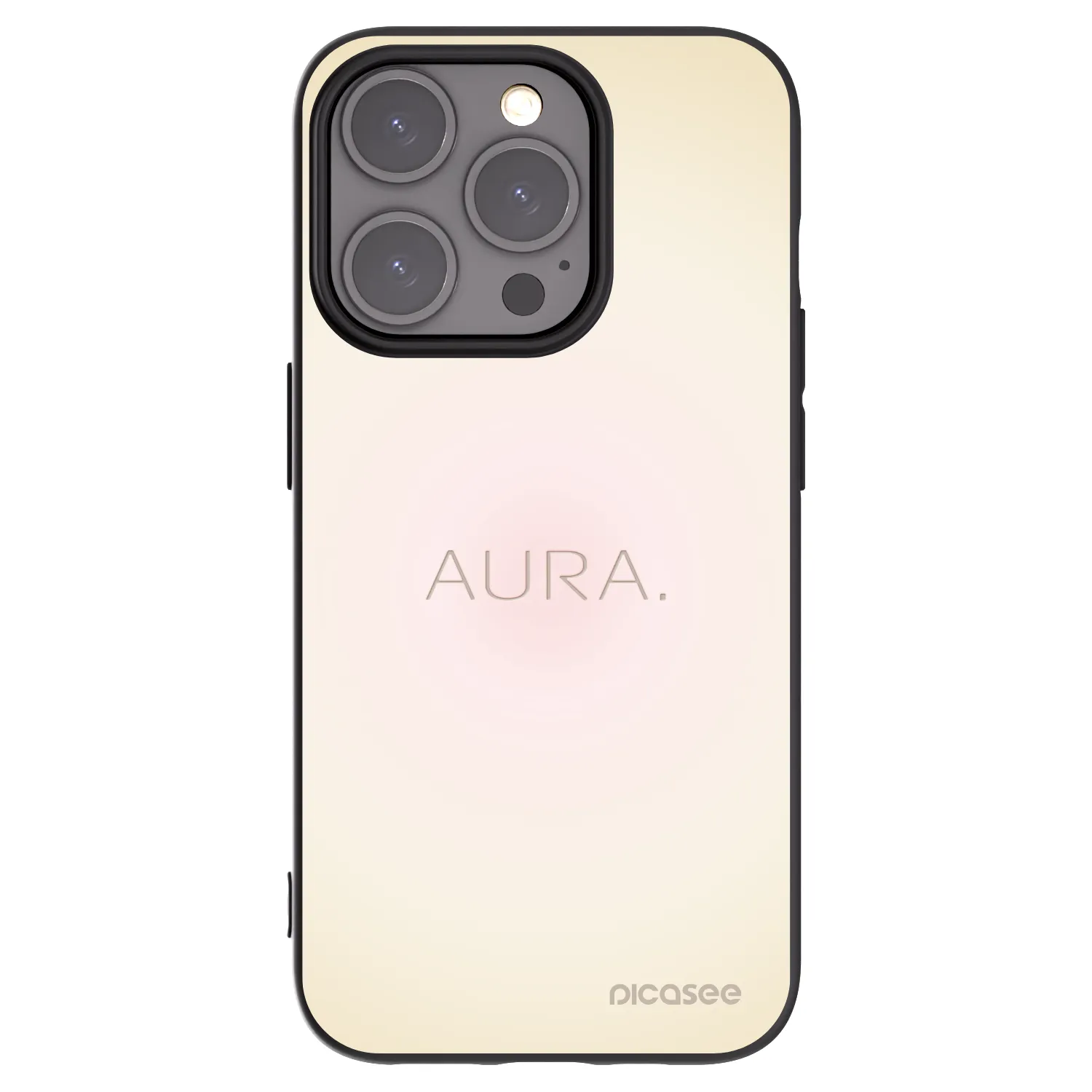 Picasee silikonowe czarne etui na Apple iPhone 15 Pro - Aura