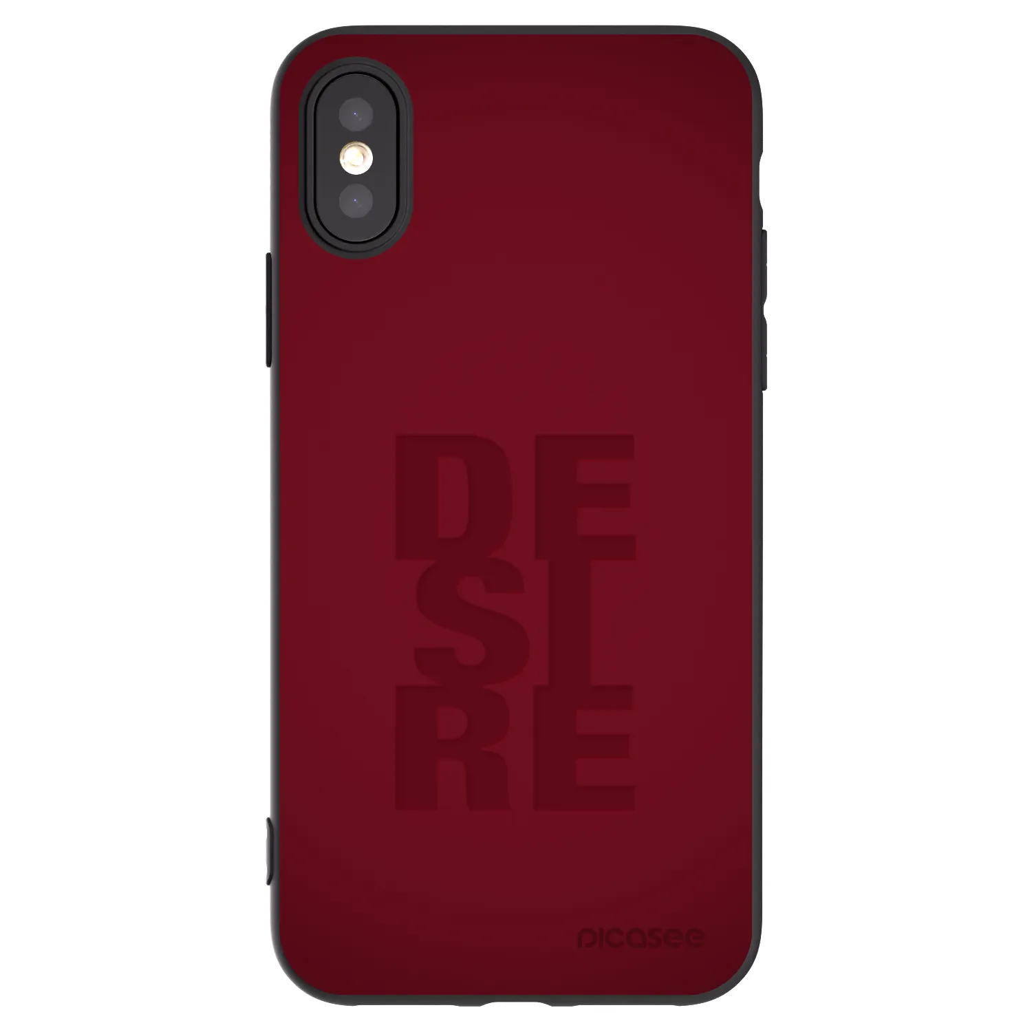 Picasee silikonowe czarne etui na Apple iPhone X/XS - Desire