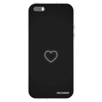 Picasee silikonowe przeźroczyste etui na Apple iPhone 5/5S/SE - Heart
