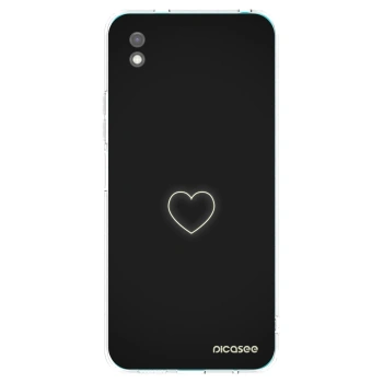 Picasee silikonowe czarne etui na Xiaomi Redmi 9A - Heart