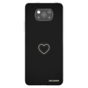 Picasee silikonowe czarne etui na Xiaomi Poco X3 - Heart