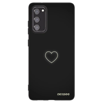 Picasee silikonowe czarne etui na Samsung Galaxy S20 FE - Heart