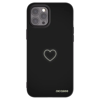 Picasee silikonowe czarne etui na Apple iPhone 12 Pro Max - Heart