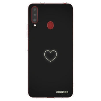 Picasee silikonowe przeźroczyste etui na Samsung Galaxy A20s - Heart