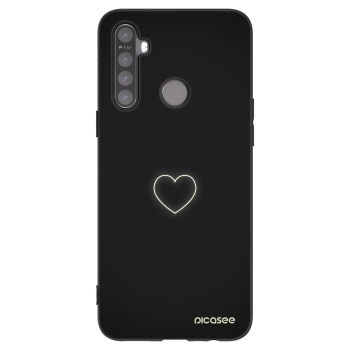 Picasee silikonowe czarne etui na Realme 5 - Heart