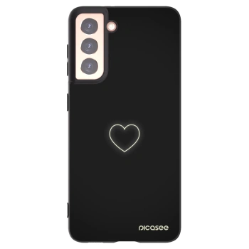 Picasee silikonowe czarne etui na Samsung Galaxy S21 5G G991B - Heart