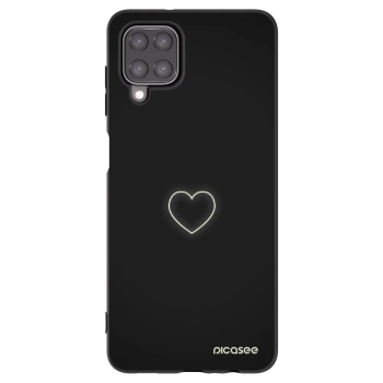Picasee silikonowe czarne etui na Samsung Galaxy A12 A125F - Heart