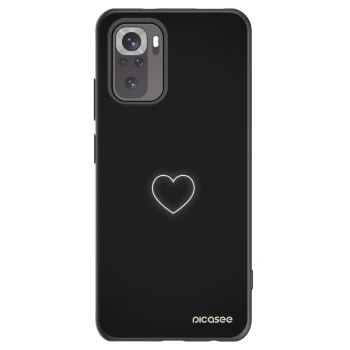 Picasee silikonowe czarne etui na Xiaomi Redmi Note 10 - Heart