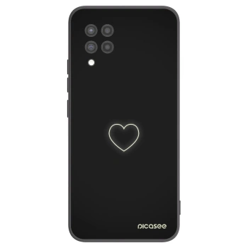 Picasee silikonowe czarne etui na Samsung Galaxy A42 A426B - Heart