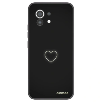 Picasee silikonowe czarne etui na Xiaomi Mi 11 - Heart