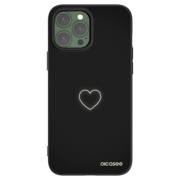Picasee silikonowe czarne etui na Apple iPhone 13 Pro Max - Heart