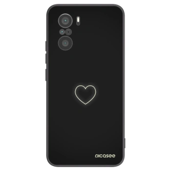 Picasee silikonowe czarne etui na Xiaomi Poco F3 - Heart